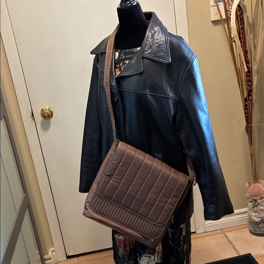 Lug Brown Quilted Messenger Bag - Picture 3 of 9